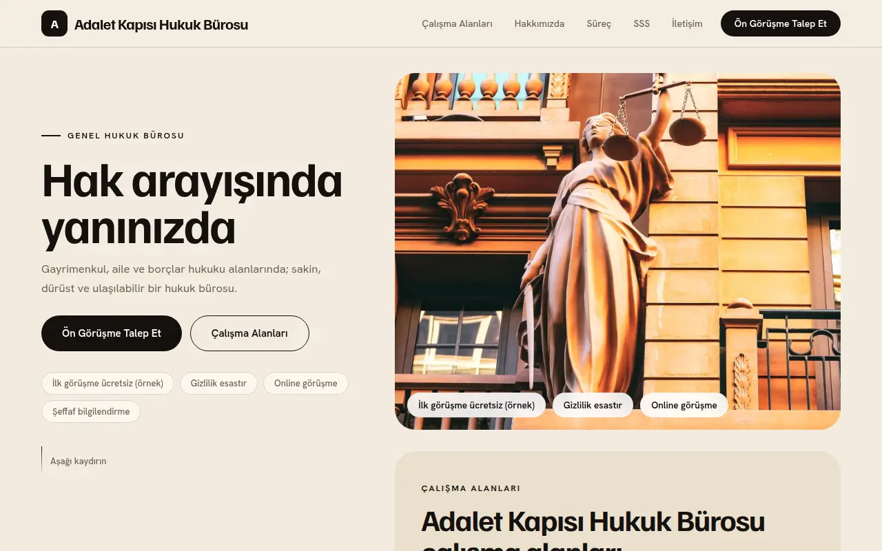 Avukat Web Sitesi — Adalet Kapısı Hukuk Bürosu